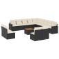 vidaXL Set de sofás de jardín y cojines 14 pzas ratán sintético negro vidaXL Set de sofás de jardín y cojines 14 pzas ratán sintético negro