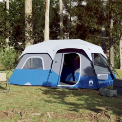 vidaXL Tienda de campaña con LED tela opaca impermeable azul