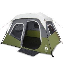 vidaXL Tienda de campaña con LED tela opaca impermeable verde