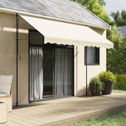 vidaXL Toldo retráctil de tela y acero crema 300x150 cm