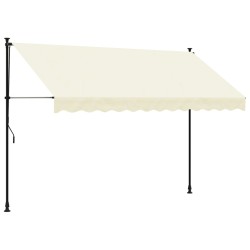 vidaXL Toldo retráctil de tela y acero crema 300x150 cm