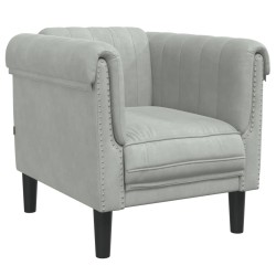 vidaXL Sillón de terciopelo gris claro