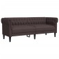vidaXL Sofá Chesterfield de 3 plazas tela marrón oscuro vidaXL Sofá Chesterfield de 3 plazas tela marrón oscuro