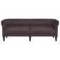 vidaXL Sofá Chesterfield de 3 plazas tela marrón oscuro vidaXL Sofá Chesterfield de 3 plazas tela marrón oscuro