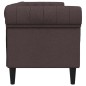 vidaXL Sofá Chesterfield de 3 plazas tela marrón oscuro vidaXL Sofá Chesterfield de 3 plazas tela marrón oscuro