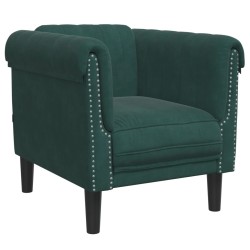 vidaXL Sillón de terciopelo verde oscuro