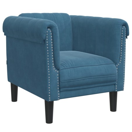 vidaXL Sillón de terciopelo azul