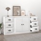 vidaXL Aparadores 3 piezas madera contrachapada blanco vidaXL Aparadores 3 piezas madera contrachapada blanco