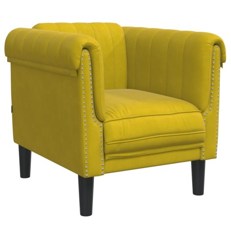 vidaXL Sillón de terciopelo amarillo
