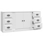 vidaXL Aparadores 3 piezas madera contrachapada blanco vidaXL Aparadores 3 piezas madera contrachapada blanco