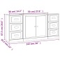 vidaXL Aparadores 3 piezas madera contrachapada blanco vidaXL Aparadores 3 piezas madera contrachapada blanco