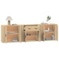 vidaXL Aparadores 3 piezas madera contrachapada color roble sonoma vidaXL Aparadores 3 piezas madera contrachapada color roble sonoma