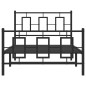 vidaXL Estructura de cama con cabecero y estribo metal negro 100x200cm vidaXL Estructura de cama con cabecero y estribo metal negro 100x200cm