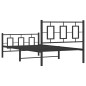 vidaXL Estructura de cama con cabecero y estribo metal negro 100x200cm vidaXL Estructura de cama con cabecero y estribo metal negro 100x200cm