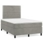 vidaXL Cama box spring colchón y LED terciopelo gris claro 120x190 cm vidaXL Cama box spring colchón y LED terciopelo gris claro 120x190 cm