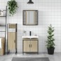 vidaXL Set de muebles de baño 3 pzas madera contrachapada roble sonoma vidaXL Set de muebles de baño 3 pzas madera contrachapada roble sonoma