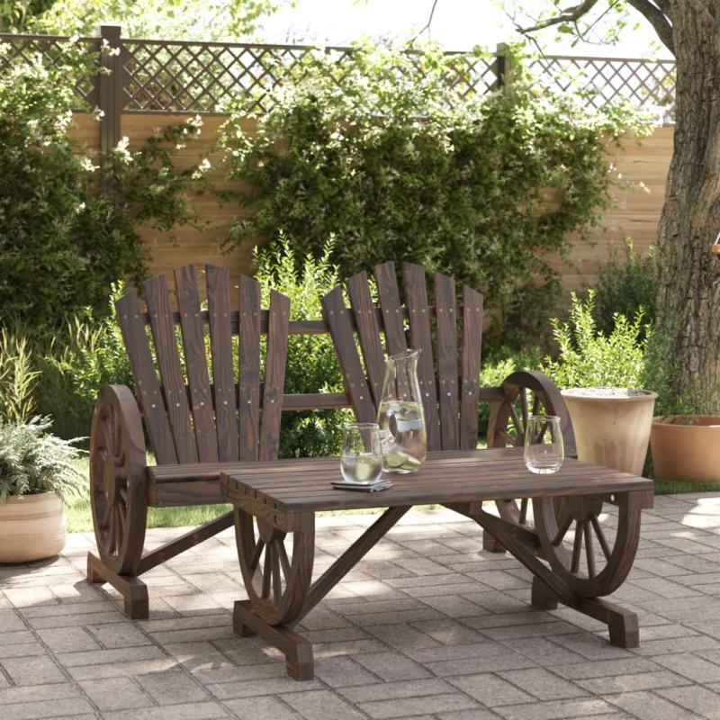 vidaXL Juego de muebles de jardín 2 piezas madera maciza de abeto vidaXL Juego de muebles de jardín 2 piezas madera maciza de abeto