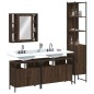 vidaXL Set de muebles de baño 4 pzas madera contrachapada marrón roble vidaXL Set de muebles de baño 4 pzas madera contrachapada marrón roble