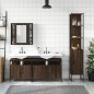 vidaXL Set de muebles de baño 4 pzas madera contrachapada marrón roble vidaXL Set de muebles de baño 4 pzas madera contrachapada marrón roble