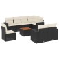 vidaXL Set de sofás de jardín 8 piezas y cojines ratán sintético negro vidaXL Set de sofás de jardín 8 piezas y cojines ratán sintético negro
