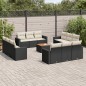 vidaXL Set de sofás de jardín y cojines 13 pzas ratán sintético negro vidaXL Set de sofás de jardín y cojines 13 pzas ratán sintético negro