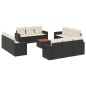 vidaXL Set de sofás de jardín y cojines 13 pzas ratán sintético negro vidaXL Set de sofás de jardín y cojines 13 pzas ratán sintético negro