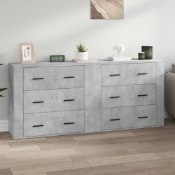 vidaXL Aparadores 2 uds madera contrachapada gris hormigón