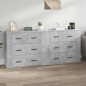 vidaXL Aparadores 2 uds madera contrachapada gris hormigón vidaXL Aparadores 2 uds madera contrachapada gris hormigón