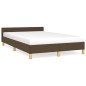 vidaXL Estructura de cama con cabecero tela marrón oscuro 120x190 cm vidaXL Estructura de cama con cabecero tela marrón oscuro 120x190 cm