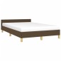 vidaXL Estructura de cama con cabecero tela marrón oscuro 120x190 cm vidaXL Estructura de cama con cabecero tela marrón oscuro 120x190 cm