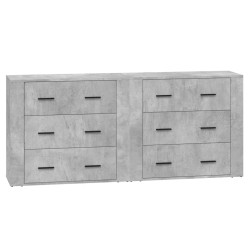 vidaXL Aparadores 2 uds madera contrachapada gris hormigón