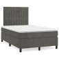 vidaXL Cama box spring colchón y LED terciopelo gris oscuro 120x190 cm vidaXL Cama box spring colchón y LED terciopelo gris oscuro 120x190 cm