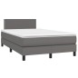 vidaXL Cama box spring con colchón LED cuero sintético gris 120x190 cm vidaXL Cama box spring con colchón LED cuero sintético gris 120x190 cm
