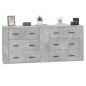 vidaXL Aparadores 2 uds madera contrachapada gris hormigón vidaXL Aparadores 2 uds madera contrachapada gris hormigón