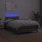 vidaXL Cama box spring con colchón LED cuero sintético gris 120x190 cm vidaXL Cama box spring con colchón LED cuero sintético gris 120x190 cm