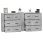 vidaXL Aparadores 2 uds madera contrachapada gris hormigón vidaXL Aparadores 2 uds madera contrachapada gris hormigón