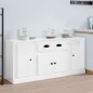 vidaXL Aparadores 3 uds madera contrachapada blanco brillo vidaXL Aparadores 3 uds madera contrachapada blanco brillo