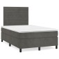 vidaXL Cama box spring colchón y LED terciopelo gris oscuro 120x190 cm vidaXL Cama box spring colchón y LED terciopelo gris oscuro 120x190 cm