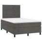 vidaXL Cama box spring colchón y LED terciopelo gris oscuro 120x190 cm vidaXL Cama box spring colchón y LED terciopelo gris oscuro 120x190 cm