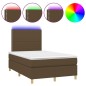 vidaXL Cama box spring con colchón y LED tela marrón oscuro 120x190 cm vidaXL Cama box spring con colchón y LED tela marrón oscuro 120x190 cm