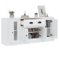 vidaXL Aparadores 3 uds madera contrachapada blanco brillo vidaXL Aparadores 3 uds madera contrachapada blanco brillo