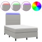 vidaXL Cama box spring con colchón y LED tela gris claro 120x190 cm vidaXL Cama box spring con colchón y LED tela gris claro 120x190 cm