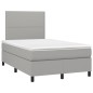vidaXL Cama box spring con colchón y LED tela gris claro 120x190 cm vidaXL Cama box spring con colchón y LED tela gris claro 120x190 cm