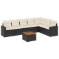 vidaXL Set de sofás de jardín 8 piezas y cojines ratán sintético negro vidaXL Set de sofás de jardín 8 piezas y cojines ratán sintético negro