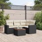 vidaXL Set de muebles de jardín 5 pzas y cojines ratán sintético negro vidaXL Set de muebles de jardín 5 pzas y cojines ratán sintético negro