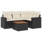vidaXL Set de muebles de jardín 5 pzas y cojines ratán sintético negro vidaXL Set de muebles de jardín 5 pzas y cojines ratán sintético negro