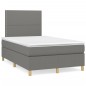 vidaXL Cama box spring con colchón y LED tela marrón oscuro 120x190 cm