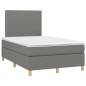 vidaXL Cama box spring con colchón y LED tela marrón oscuro 120x190 cm