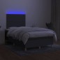 vidaXL Cama box spring con colchón y LED tela marrón oscuro 120x190 cm