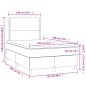 vidaXL Cama box spring con colchón y LED tela marrón oscuro 120x190 cm